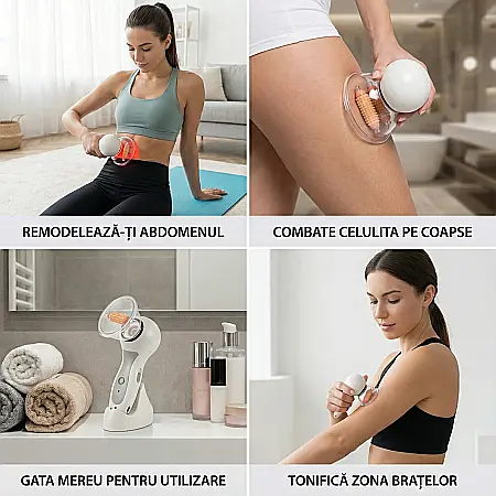 Aparat Masaj Vacuum Anti-Celulită Cehuioss Celluless MD – Terapie Vacuum cu Role Cauciuc și Lumină, Portabil, Putere Variabilă, Acumulator 1000mAh, Pentru Abdomen, Brațe, Șolduri și Picioare [2]