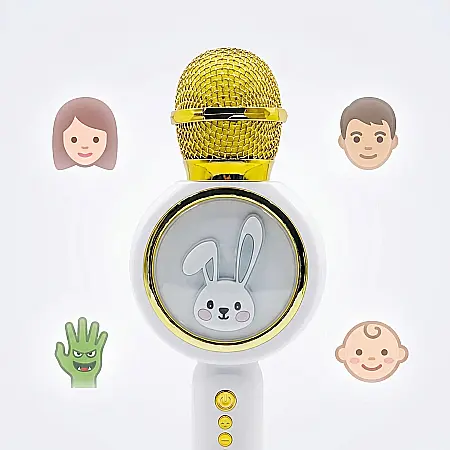 Microfon Karaoke SMARTIX pentru Copii, Bluetooth, Lumini RGB, Efecte de Voce, USB și MicroSD [2]