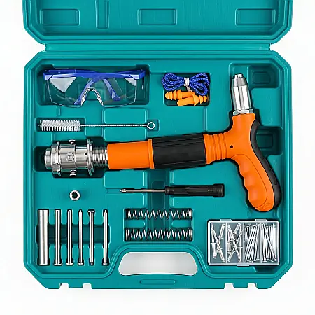 Pistol Manual pentru Nituri și Cuie, 35 cm, Metal Rezistent, cu Trusă, Ochelari și Accesorii [2]