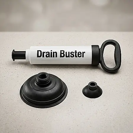 Pompă pentru Desfundat Scurgeri Drain Buster, cu 2 Duze Interschimbabile, pentru Toaletă, Chiuvetă și Cadă [2]