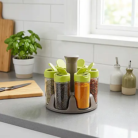 Set Organizator Condimente Tiessa Spice Pop-up – 6 Recipiente Etanșe, Design Transparent și Acces Rapid, Ideal pentru Organizarea Eficientă a Bucătăriei [2]