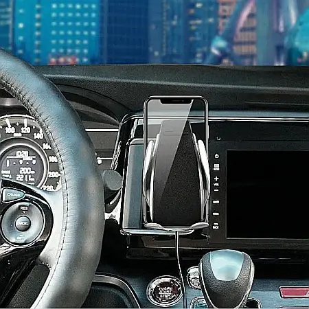 Încărcător Auto Wireless FAST CHARGE cu Senzor – Suport Telefon cu Prindere Automată, 10W, Senzor Infraroșu Inteligent, Compatibilitate Universală, Fixare pe Grila de Ventilație [2]
