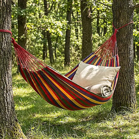 Hamac din Bumbac 190×80 CM – Relaxare Confortabilă, Rezistență 150 KG [1]