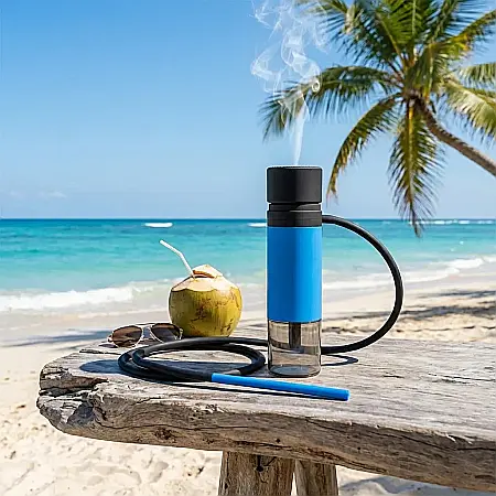 Mini Narghilea Portabilă pentru Mașină – Set Complet cu Bol, Furtun de Silicon și Suport Carbuni, Design Compact și Elegant, Ideal pentru Călătorii și Outdoor [2]