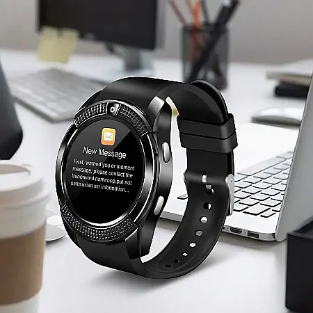 Gadgeturi - Ceas Inteligent SmartWatch cu Ecran Touch 1.3 inch HD IPS – Slot Micro-SIM, Bluetooth, Pedometru, Monitorizare Somn și Control Multimedia: Libertate și Tehnologie la Încheietura Mâinii Tale