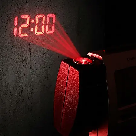 Ceas Multifuncțional cu Proiecție pe Tavan – Afișaj LCD, Ora, Data și Temperatură, Alarmă cu Snooze, 2 Proiectoare Reglabile și Design Modern: Control Total și Vizibilitate Maximă în Orice Moment al Z [1]