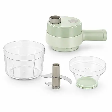 Tocător Electric 4 în 1, 250 ml, 40W, Portabil, cu 2 Boluri și Lame Interschimbabile [2]
