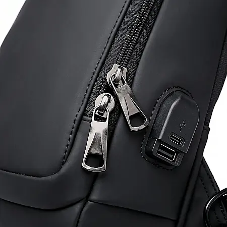 Borsetă de Umăr Fashion din Piele PU – Antifurt cu Cifru, Port USB pentru Powerbank, Rezistentă la Apă, Compartimente Multiple, Dimensiuni 21x32x9 cm [2]