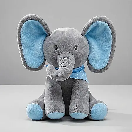 Jucării - Elefant Interactiv Cucu-Bau – Mișcă Urechile, Cântă și se Joacă, 2 Moduri de Joc, Pluș Moale și Material Antialergic: Prietenul Magic pentru Dezvoltarea Senzorială și Emoțională a Copilului Tău (0+)
