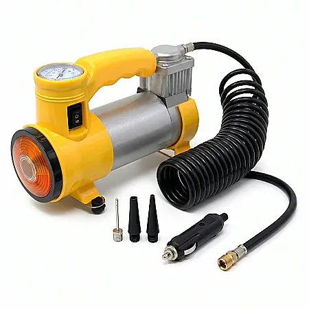 Compresor Auto Profesional 12V pentru Anvelope Mari – Presiune Max $150 \text{ PSI}$, Debit $35 \text{ L/min}$, Manometru Integrat, Alimentare Brichetă, Carcasă Metalică, pentru 4x4, Microbuze și Cami [2]
