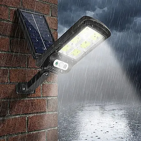 Lampă LED Solară Stradală 36W cu 120 LED-uri COB – Senzor de Mișcare și Lumină Crepusculară, Telecomandă, Flux Luminos 4400 lm și Acumulator 2200 mAh: Iluminat Eficient, Economic și Durabil pentru Ext [3]