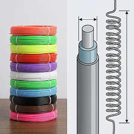 Filament Rezerve Creion 3D PLA 1,75 mm – 10 Metri, 3 Culori Aleatorii, Durabil și Compatibil cu Majoritatea Stilourilor 3D [2]