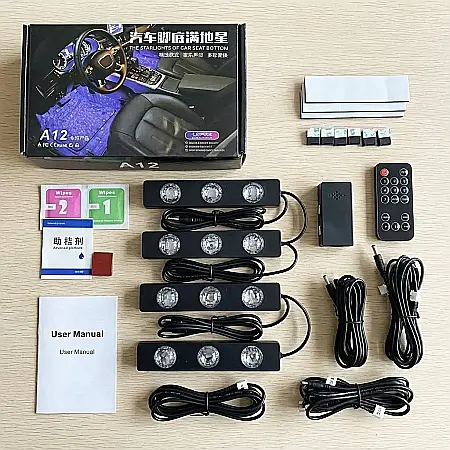 Lumini Ambientale Portabile 2in1 Roartoy – Detasabile, Control prin Telecomandă, Acumulator Reîncărcabil USB, 7 Culori RGB și Design Negru Minimalist: Atmosferă Magică și Iluminat Decorativ Inteligent [2]