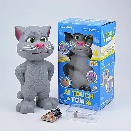 Jucărie Interactivă Talking Tom Cat – Motan Vorbitor cu Funcție de Repetare, Senzori Tactili și Sunete Amuzante, Dezvoltare Vocabular, Cadou pentru Copii peste 3 Ani, 30 cm [2]