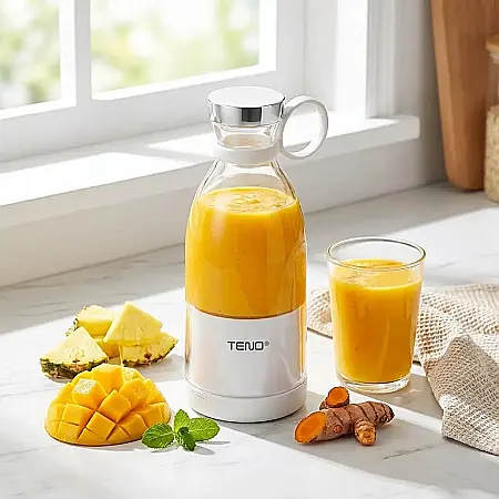 Mini Blender Electric Portabil 40W – Recipient 420 ml, 6 Lame Inox 3D, Încărcare USB Rapidă și Funcție Autocurățare: Smoothie-uri Proaspete și Nutriție de Elită, Oriunde te-ai afla [2]