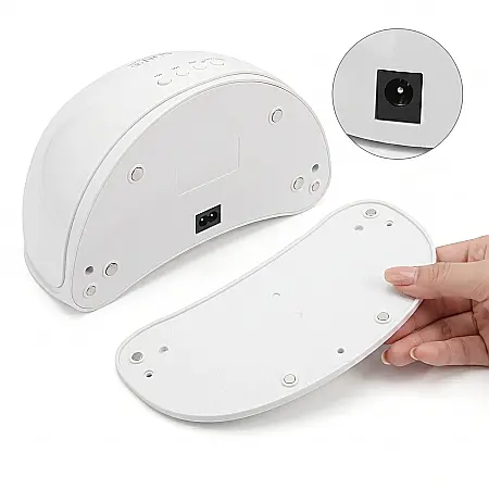 Lampa Profesională Unghii False UV/LED SUN 48W – Double Light Hybrid, 36 LED-uri, Display Digital, Temporizator, Bază Detașabilă, Ideală pentru Manichiură și Pedichiură, Alb [2]