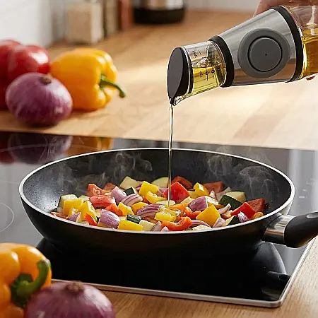 Dispenser din Sticlă pentru Ulei și Oțet 500 ml – Dozaj Precis cu Butoane Silicon, Gradat în ml și Linguri, Design Ergonomic și Rezistent, Ușor de Curățat [2]