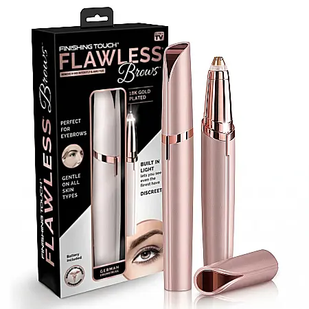 Epilator Sprâncene Flawless Brows – Hipoalergenic, Fără Durere, Cu Cap Mobil, Funcționare pe Baterie AAA, Ideal pentru Conturare și Îndepărtarea Firelor de Păr Faciale [1]