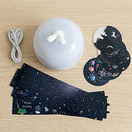 Star Light Projector Night Light cu Urechi – Lumină de Noapte LED pentru Copii, 5 Moduri de Proiecție, Rotire Imagini, USB Reîncărcabil, Atmosferă Calmă și Relaxantă, Dimensiuni 13x13x15 cm [2]