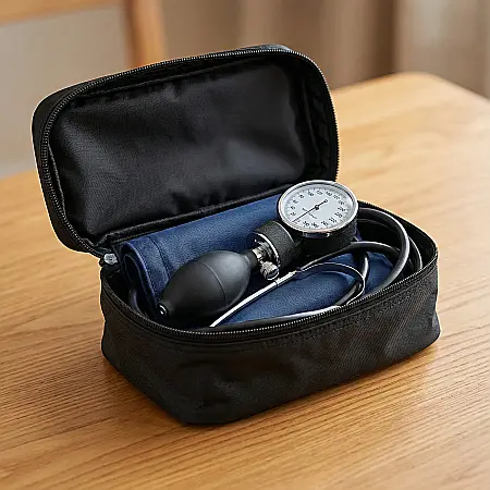 Tensiometru Manual cu Stetoscop – Manometru Metalic 50 mm, Mansetă Reglabilă, Para Cauciuc, Măsurare 0-300 mmHg, Ușor de Utilizat Acasă sau în Clinici [2]