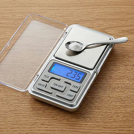Cântar Electronic de Precizie HOZRO – 200g / 0,01g, Mini Cântar Digital Compact cu Afișaj LCD, Funcție TARE și Carcasă de Protecție – Ideal pentru Bijuterii, Aur, Argint, Monede, Pulberi sau Ingredien [2]