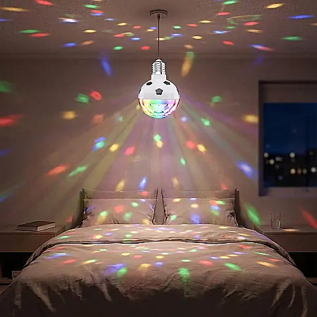 Bec LED E27 Rotativ cu Lumină Ambientală RGB – 6W, Schimbare Culoare, Control Ușor, Iluminat Decorativ pentru Interior [3]
