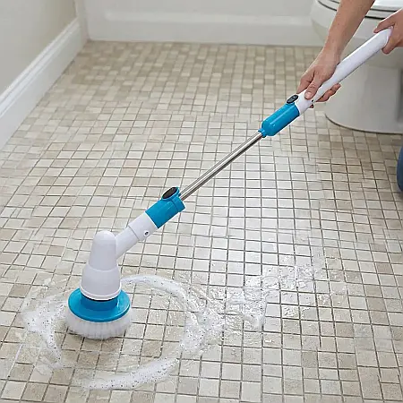 Perie Electrică de Curățat Hurricane Spin Scrubber – 3 Capete Interșchimbabile, 300 RPM, Mâner Extensibil, Fără Fir, Acumulator Reîncărcabil, Rezistentă la Apă, Ideală pentru Baie și Bucătărie [2]