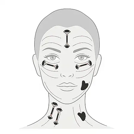Set Rola de Masaj Facial cu Piatră Gua Sha din Jad Negru – Lifting Natural, Drenaj Limfatic și Relaxare Facială, Piatră Naturală, Efect Anti-Aging, Cutie Elegantă inclusă [2]