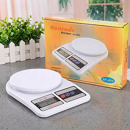 Cântar Digital de Bucătărie SF-400 – Precizie 1g, Capacitate Maximă 10 kg, Funcție Tare, Afișaj LCD, Ideal pentru Rețete și Dieta Echilibrată [2]