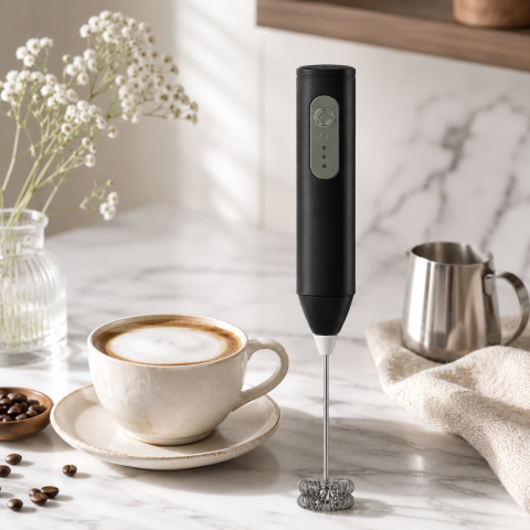 Mixer Electric pentru Spumă de Lapte, Reîncărcabil USB-C, Tijă Inox, 3 Viteze [2]