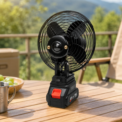 Ventilator Electric Fără Fir de Exterior - Versiuni 6"/8", Motor de Mare Viteză, 2 Trepte de Ventilație, Acumulator 1500 mAh și Suport de Încărcare: Răcorire Portabilă și Libertate Totală Oriunde te-a [1]