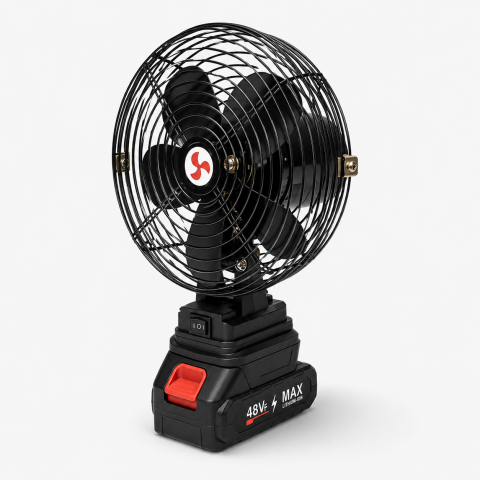 Ventilator Electric Fără Fir de Exterior - Versiuni 6"/8", Motor de Mare Viteză, 2 Trepte de Ventilație, Acumulator 1500 mAh și Suport de Încărcare: Răcorire Portabilă și Libertate Totală Oriunde te-a [3]