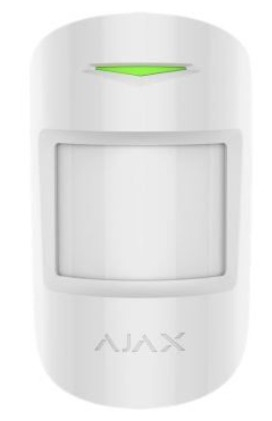 Alarma pentru interior - Detector de miscare si geam spart wireless PIR Ajax CombiProtect WH, 12/9 m, 88/180 grade, pet immunity, 868 MHz, RF 1200 m