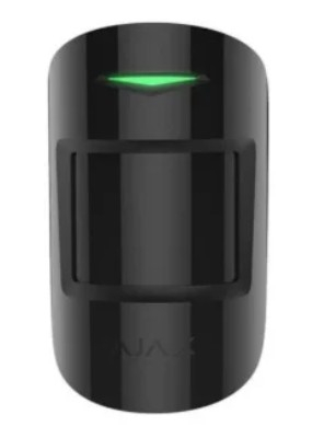 Alarma pentru interior - Detector de miscare si geam spart wireless PIR Ajax CombiProtect WH, 12/9 m, 88/180 grade, pet immunity, 868 MHz, RF 1200 m - Negru