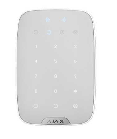 Alarma pentru interior - Tastatură Wireless cu cititor carduri Ajax KeyPad Plus Albă