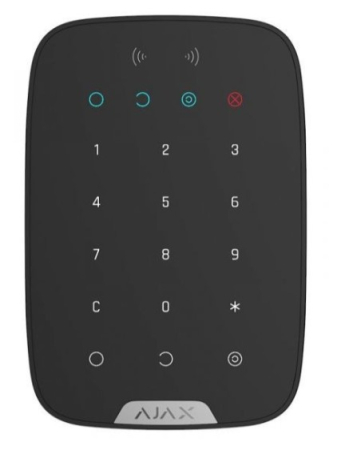 Alarma pentru interior - Tastatură Wireless cu cititor carduri Ajax KeyPad Plus Neagra