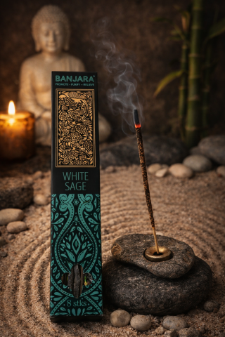 Betisoare parfumate Salvie Alba extra lungi Banjara – purificare energetica