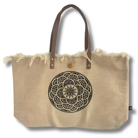 Genti & Rucsacuri Etno-Boho - geanta-naturala-canvas-bumbac-manere-piele-imprimeu-mandala-india.jpg