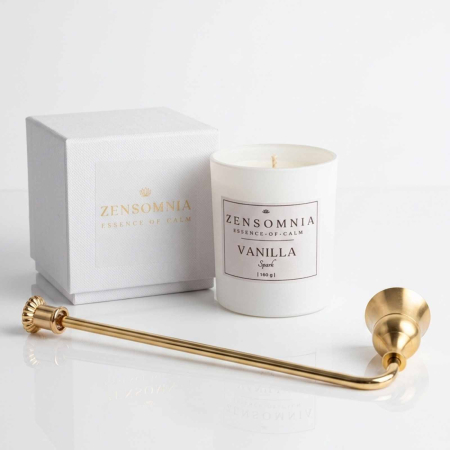 Colectia Calm Living - lumanare parfumata vanilie Zensomnia ceara de soia 160g recipient alb mat