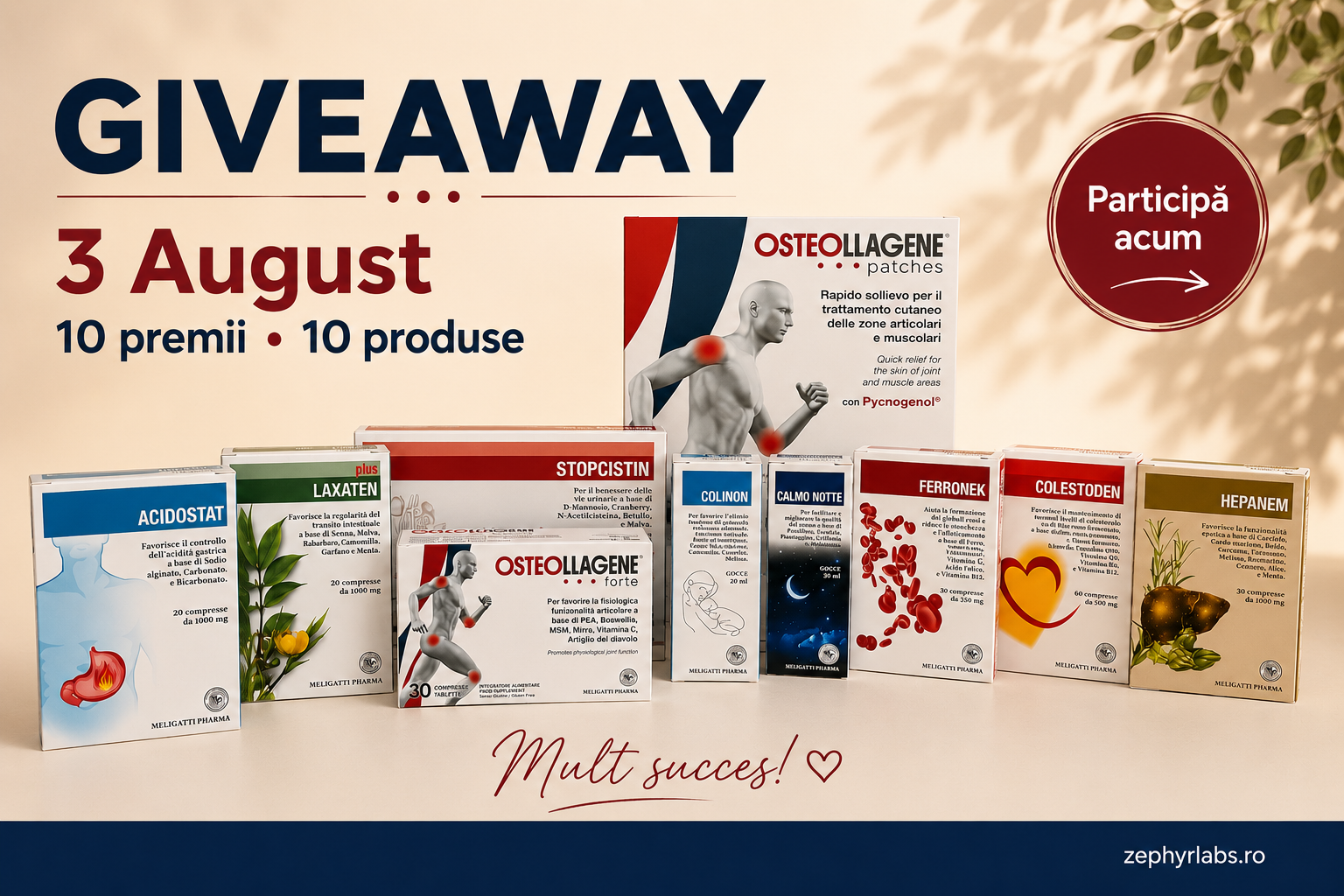 Giveaway ZephyrLabs - 10 premii cu suplimente alimentare