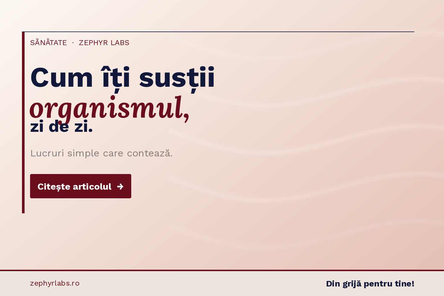 Susținerea organismului în perioade solicitante
