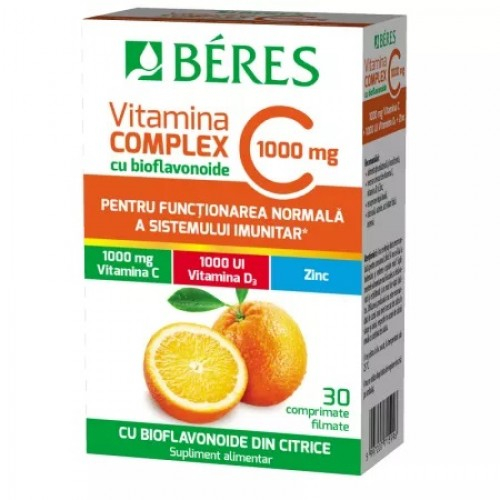 Beres Vitamina C 1000mg+D3 1000UI+Zn, 30 comprimate Zephyr Labs