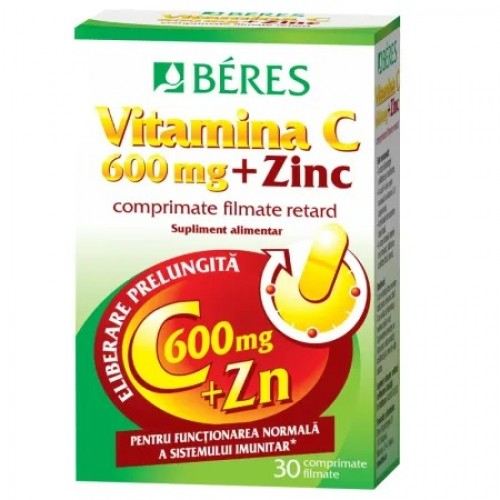 Beres Vitamina C 600mg + Zn, 30 comprimate Zephyr Labs [1]