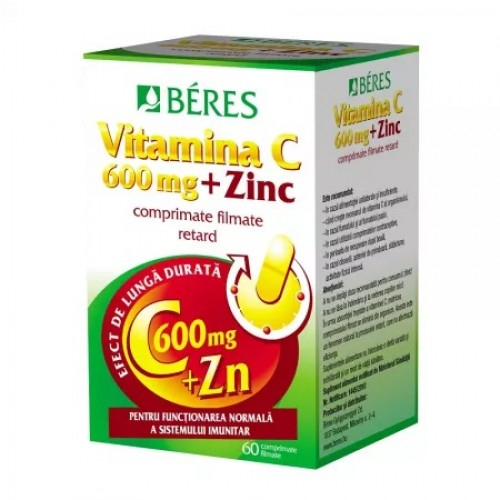 Beres Vitamina C 600mg + Zn, 60 comprimate Zephyr Labs [1]