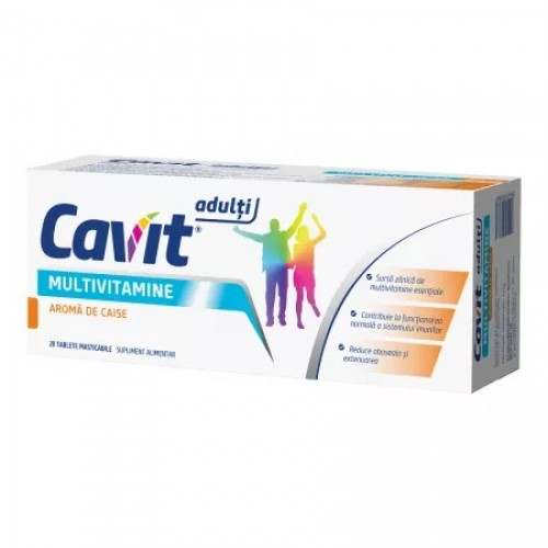 Cavit adulti multivitamine aroma de caise, 20 comprimate masticabile Zephyr Labs