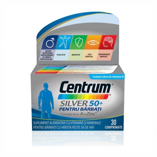 Centrum Silver 50+ pentru Barbati Complet de la A la Zinc, 30 comprimate Zephyr Labs [1]