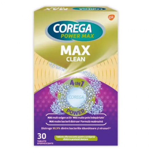 Corega Max Clean, 30 tablete efervescente Zephyr Labs