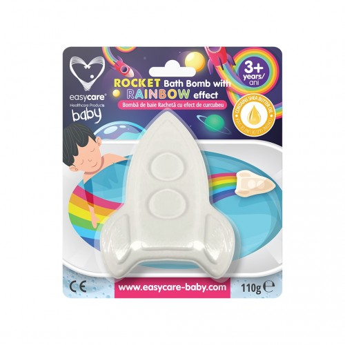 Easycare baby bomba de baie racheta cu efect de curcubeu, 110g Zephyr Labs [1]