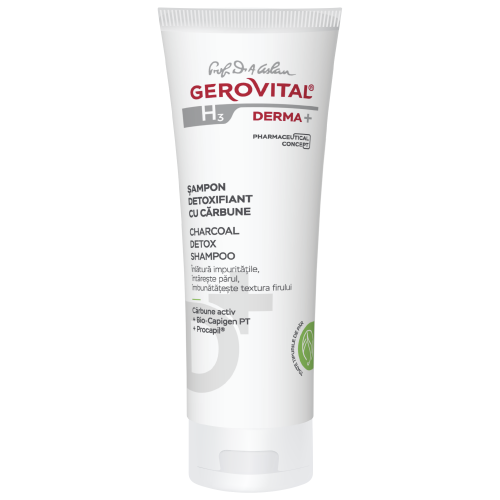 Gerovital H3 Derma+ sampon detoxifiant cu carbune, 200ml 4130 Zephyr Labs