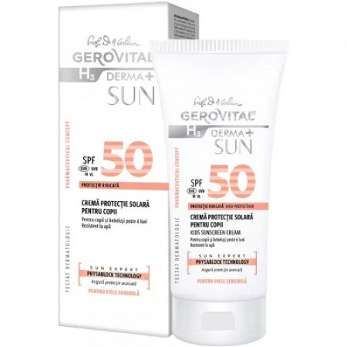 Gerovital H3 derma+ sun crema protectie solara pentru copii SPF50, 100ml, 46790 Zephyr Labs